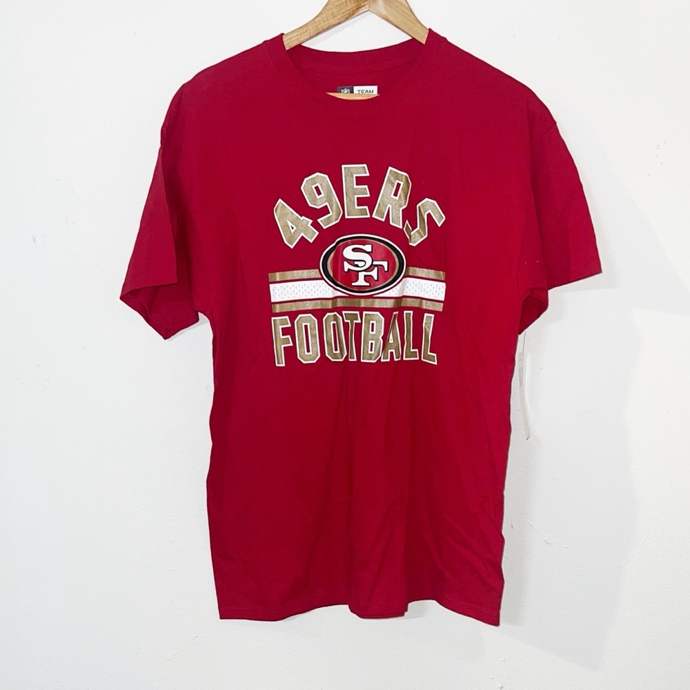 San Francisco 49rs cotton short sleeve red men’s graphic NFL team apparel shirt